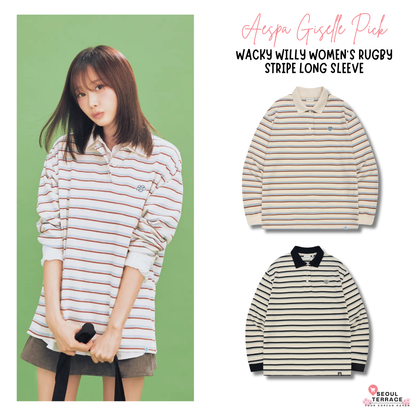 [Aespa Giselle Worn] 26SS Wacky Willy Women's Rugby Stripe Long Sleeve