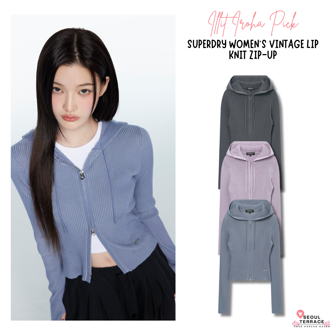 [Illit Iroha Pick] 26SS Superdry Women's Vintage Lip Knit Zip-Up