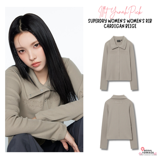 [Illit Yunah Pick] 26SS Superdry Women's Rib Cardigan Beige