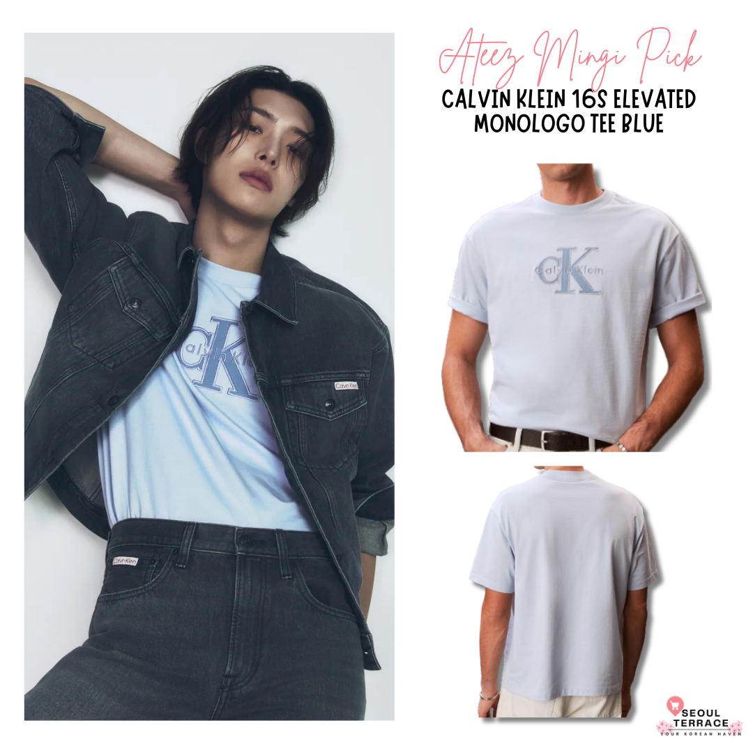 [Ateez Mingi Pick] Calvin Klein 16S Elevated Monologo Tee Blue