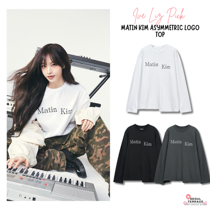 [Ive Liz Pick] Matin Kim Asymmetric Logo Top