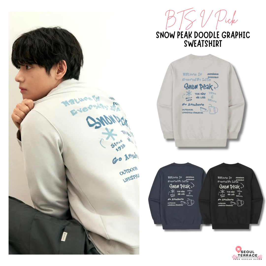 [BTS V Pick] 26SS Snow Peak Doodle Graphic Sweatshirt