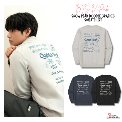 [BTS V Pick] 26SS Snow Peak Doodle Graphic Sweatshirt
