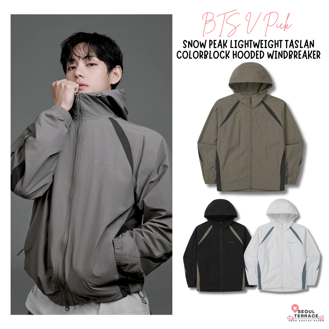 [BTS V Pick] 26SS Snow Peak Lightweight Taslan Color block Hooded Windbreaker