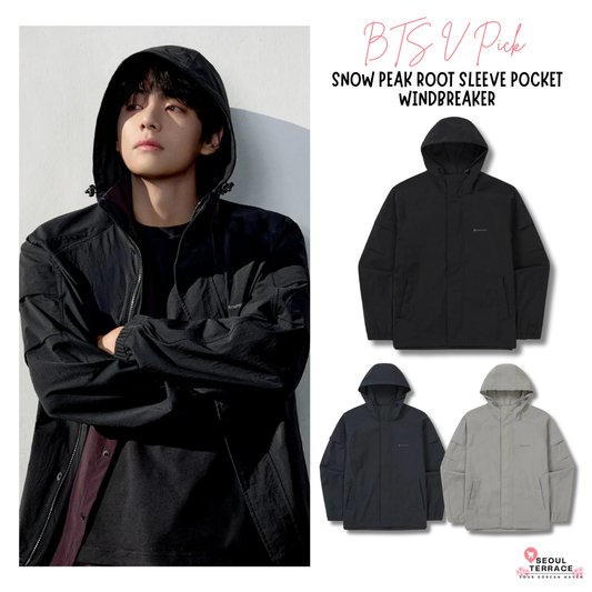 [BTS V Pick] 26SS Snow Peak Root Sleeve Pocket Windbreaker