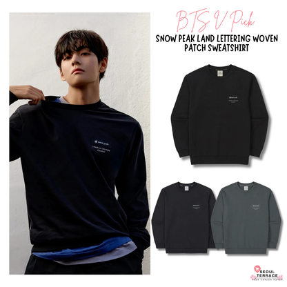 [BTS V Pick] 26SS Snow Peak Land Lettering Woven Patch Sweatshirt