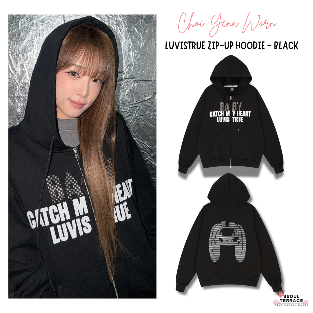 Yena X Luvistrue Zip-Up Hoodie - Black