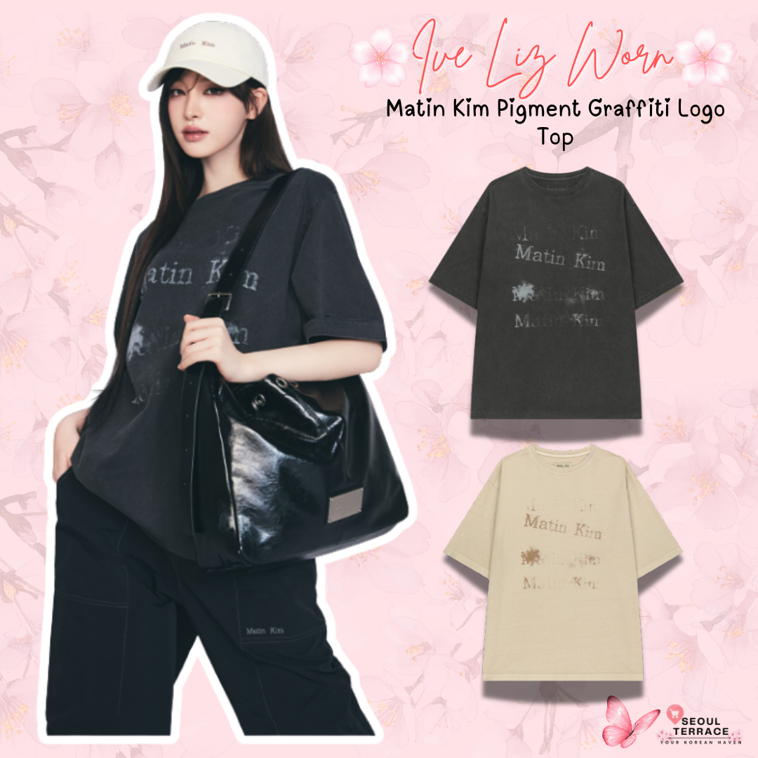 [Ive Liz Worn] Matin Kim Pigment Graffiti Logo Top