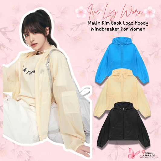 [Ive Liz Worn] Matin Kim Back Logo Hoody Windbreaker For Women