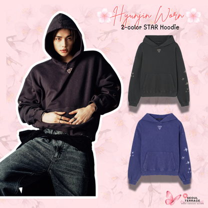 [Straykids Hyunjin Worn] 26SS Guess 2-Color Star Hoodie