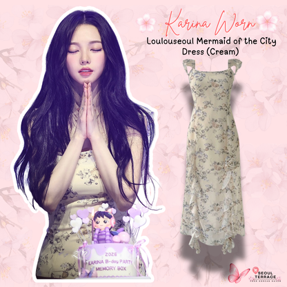[Aespa Karina Worn] Loulouseoul Mermaid of the City Dress (Cream)