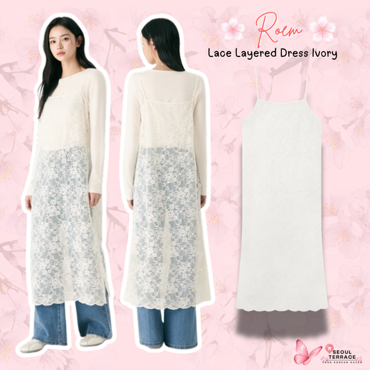 Roem Lace Layered Dress Ivory