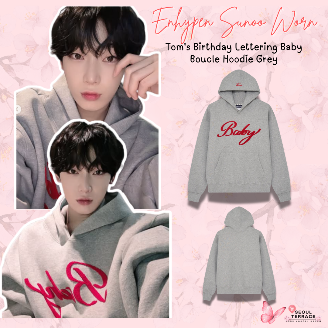 [Enhypen Sunoo Worn] Tom's Birthday Lettering Baby Boucle Hoodie