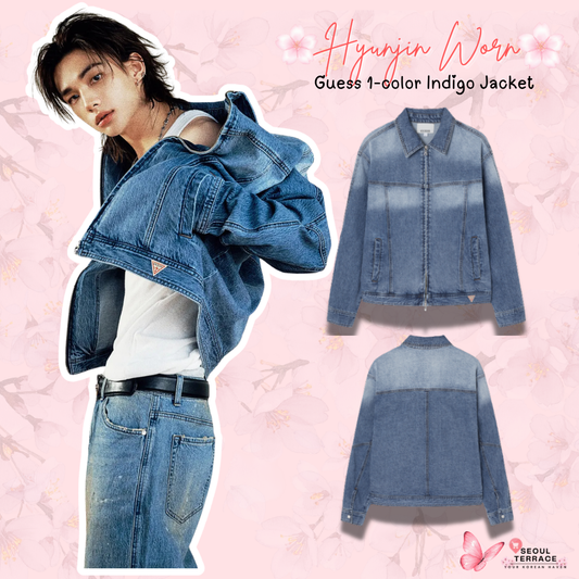 [Straykids Hyunjin Worn] 26SS Guess 1-color Indigo Jacket