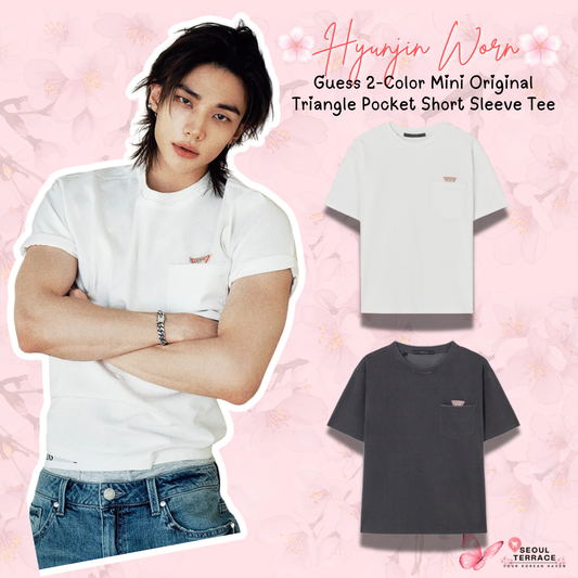 [Straykids Hyunjin Worn] 26SS Guess 2-Color Mini Original Triangle Pocket Short Sleeve Tee