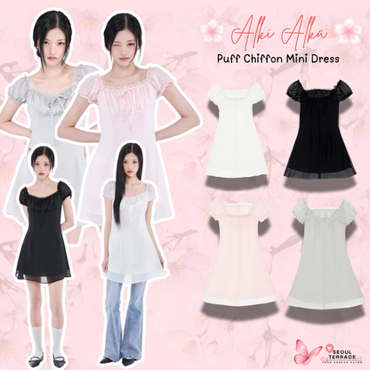 ALKI ALKA  Puff Chiffon Mini Dress