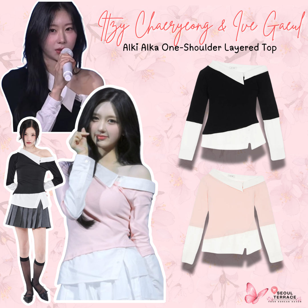 [Itzy Chaeryeong & Ive Gaeul Worn] Alki Alka One-Shoulder Layered Top