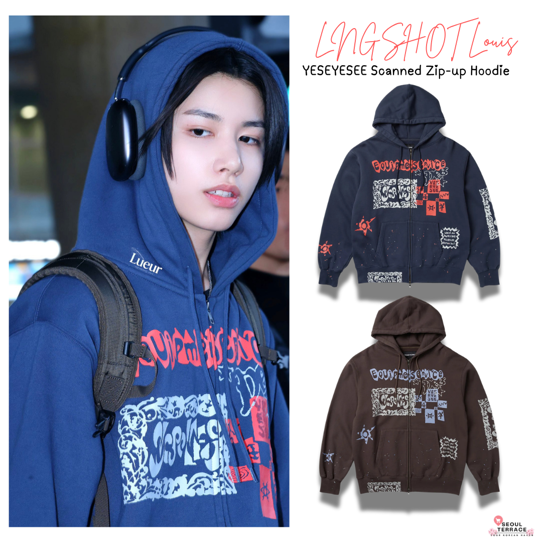 [LNGSHOT Louis Worn] YESEYESEE Scanned Zip-up Hoodie