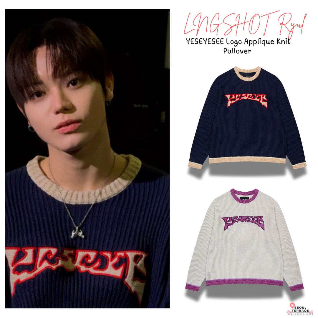 [LNGSHOT Ryul Worn] YESEYESEE Logo Applique Knit Pullover