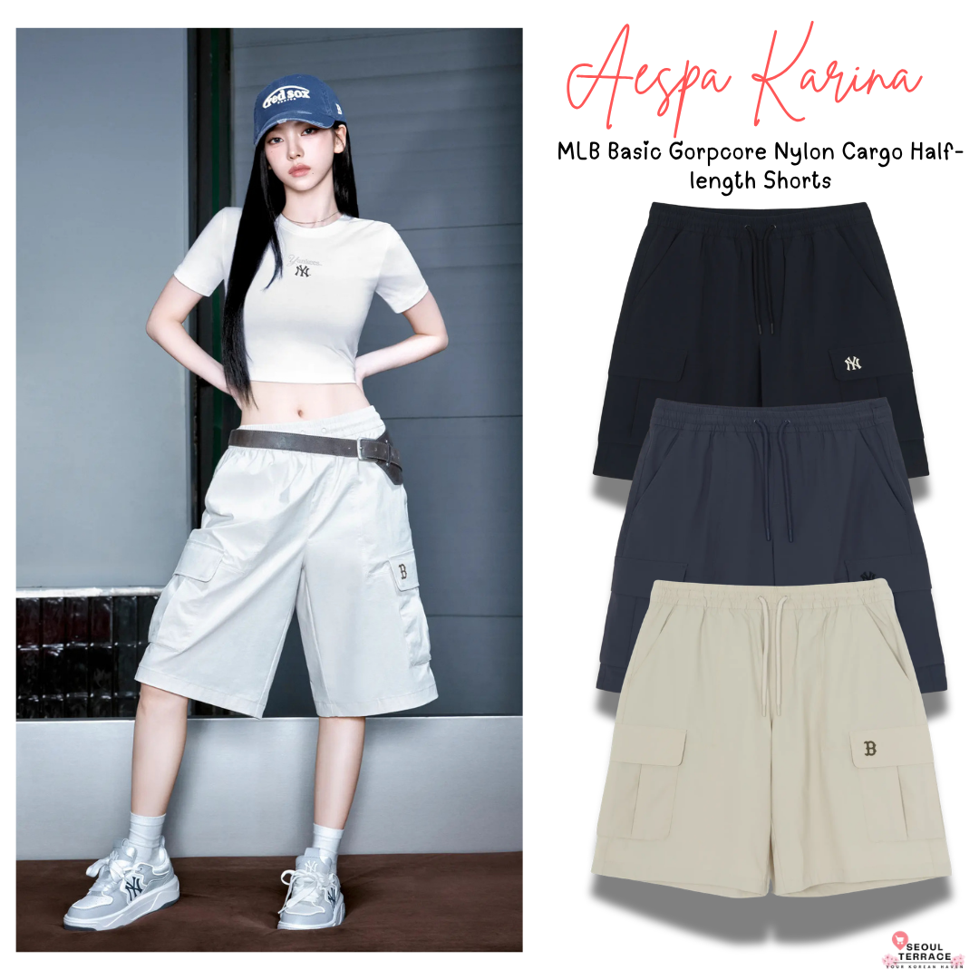 [Aespa karina Worn] 26 Summer MLB Basic Gorpcore Nylon Cargo Half-length Shorts