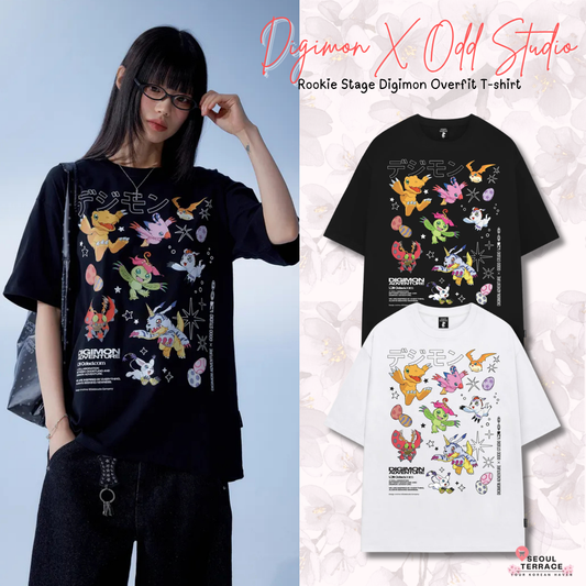 [Digimon X Odd Studio] Rookie Stage Digimon Overfit T-shirt