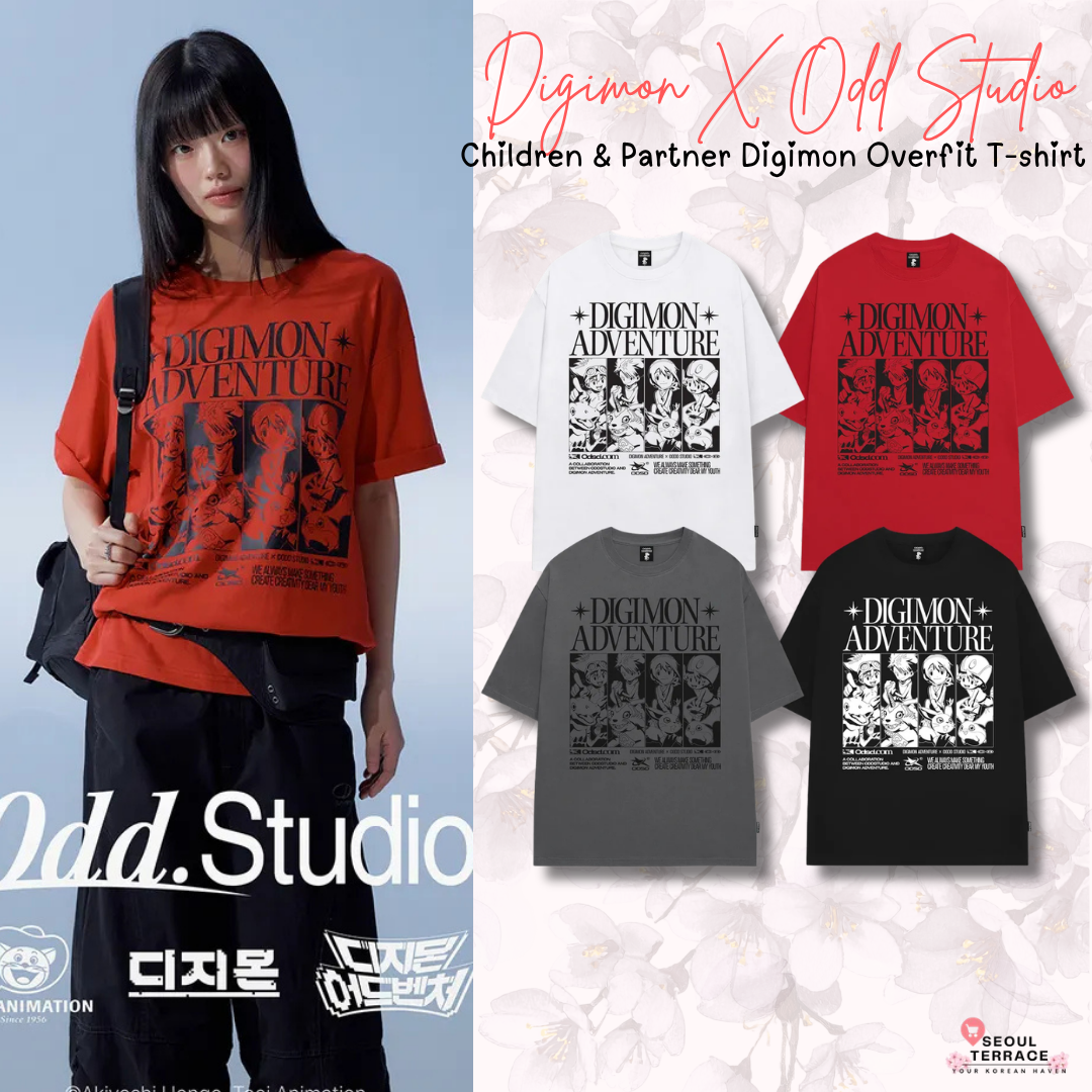 [Digimon X Odd Studio] Children & Partner Digimon Overfit T-shirt