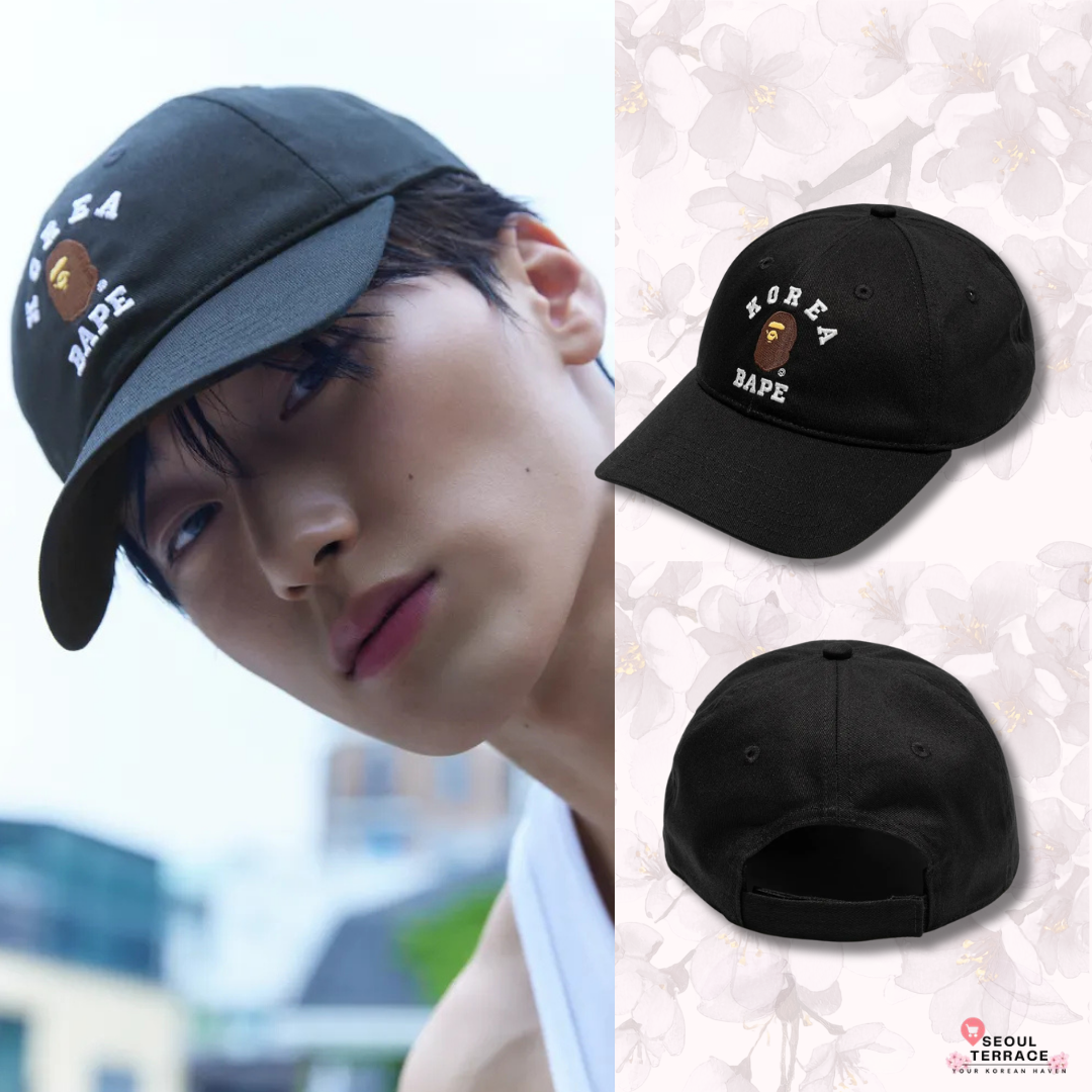 [Ateez San X BAPE]  Korea College Cap BLACK