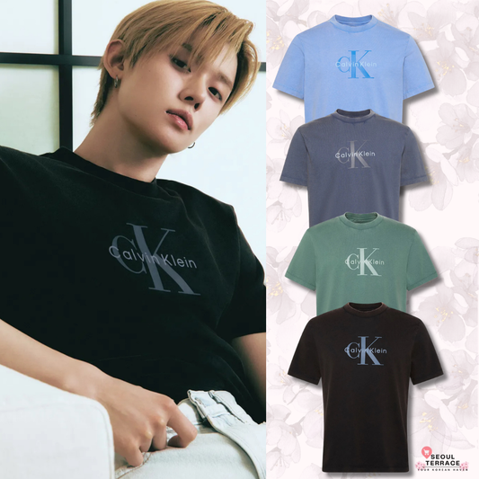 [TXT Yeonjun Worn] Calvin Klein Acid Wash Monologo Graphic Short Sleeve T-shirt