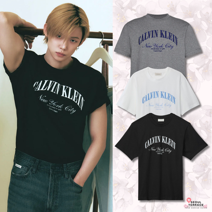 [TXT Yeonjun Worn] Calvin Klein Heritage Embroidered Logo Graphic Short Sleeve T-shirt