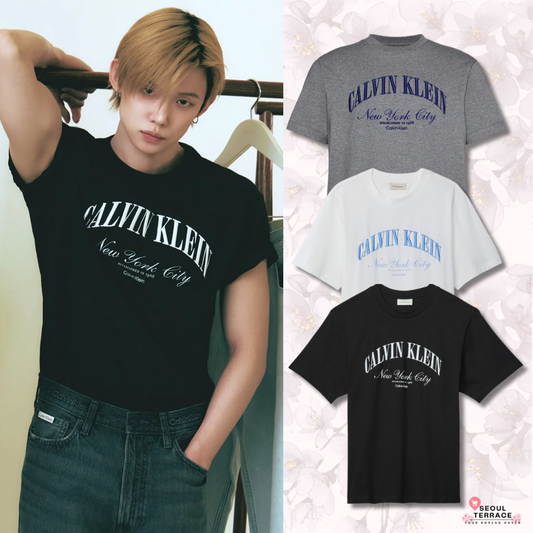 [TXT Yeonjun Worn] Calvin Klein Heritage Embroidered Logo Graphic Short Sleeve T-shirt