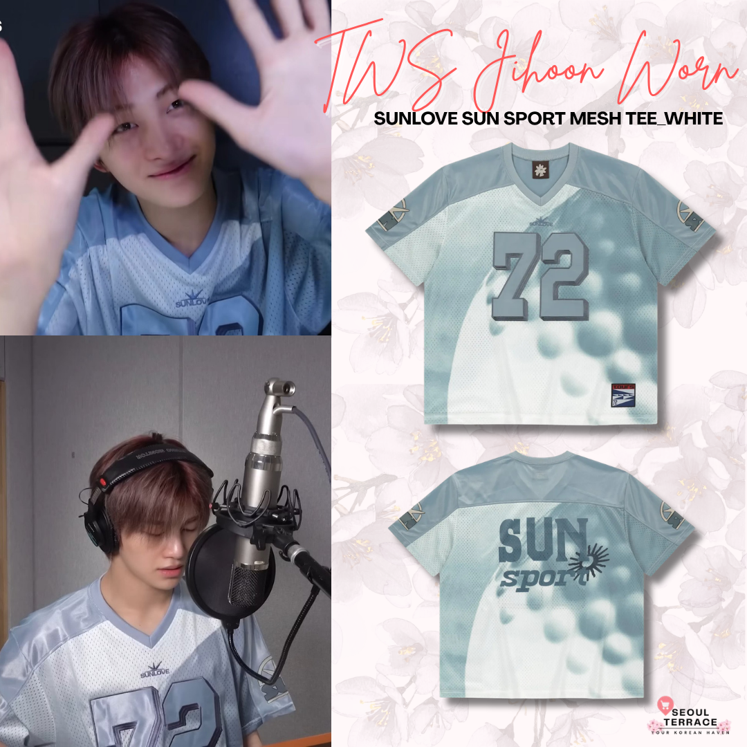 [TWS Jihoon Worn] Sunlove SUN Sport Mesh Tee_White