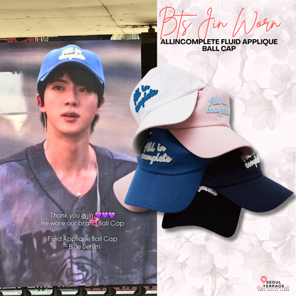 [BTS Jin Worn] ALLINCOMPLETE Fluid Applique Ball Cap