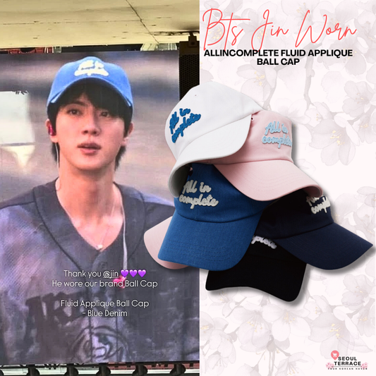 [BTS Jin Worn] ALLINCOMPLETE Fluid Applique Ball Cap
