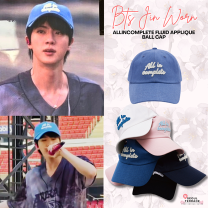 [BTS Jin Worn] ALLINCOMPLETE Fluid Applique Ball Cap