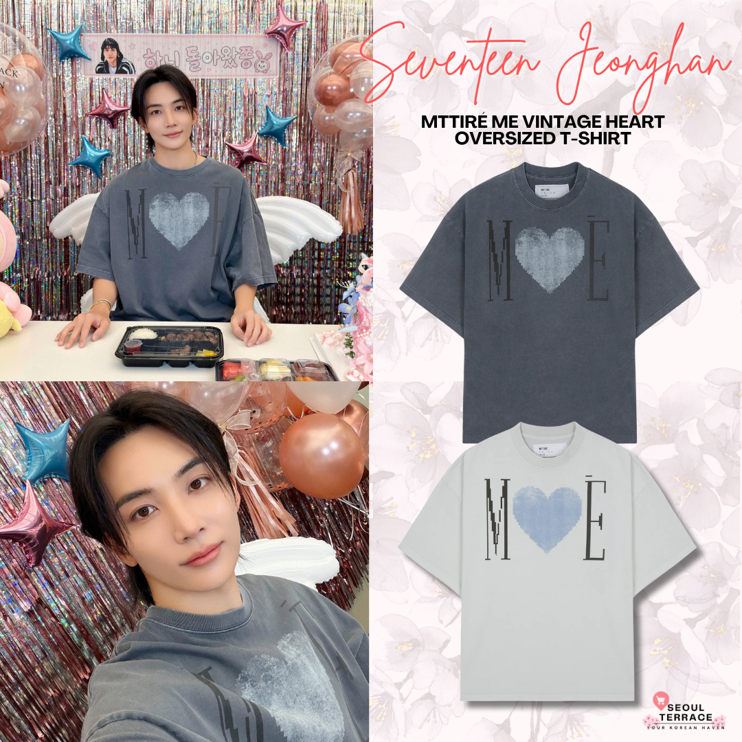 [Seventeen Jeonghan Worn] MTTIRÉ ME Vintage Heart Oversized T-Shirt