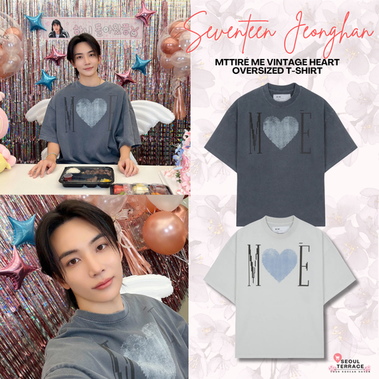 [Seventeen Jeonghan Worn] MTTIRÉ ME Vintage Heart Oversized T-Shirt