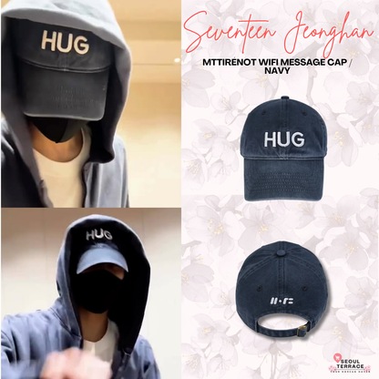 [Seventeen Jeonghan Worn] MTTIRÉ Not Wifi Message Cap Navy