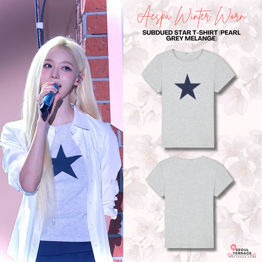 [Aespa Winter Worn] SUBDUED Star T-shirt (Pearl Grey Melange)