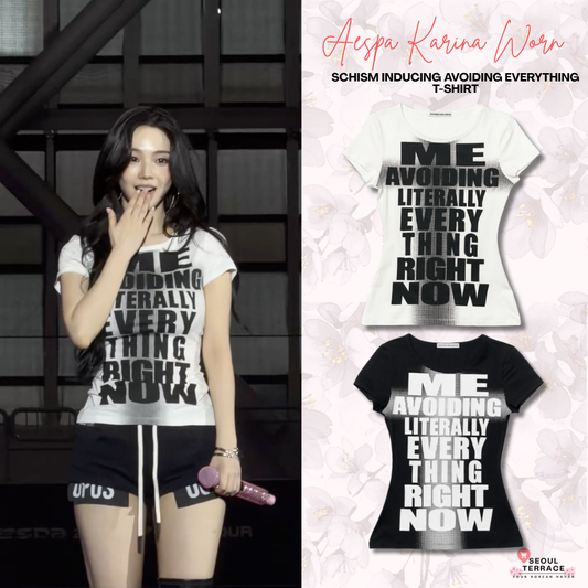 [Aespa Karina Worn] SCHISM INDUCING Avoiding Everything T-Shirt