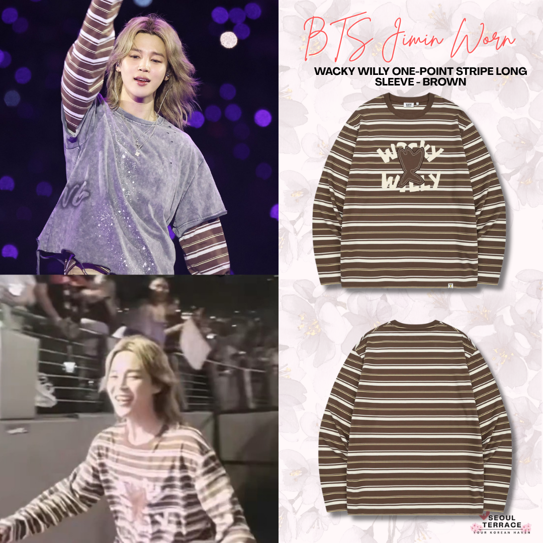[BTS Jimin Worn] WACKY WILLY One-Point Stripe Long Sleeve - Brown