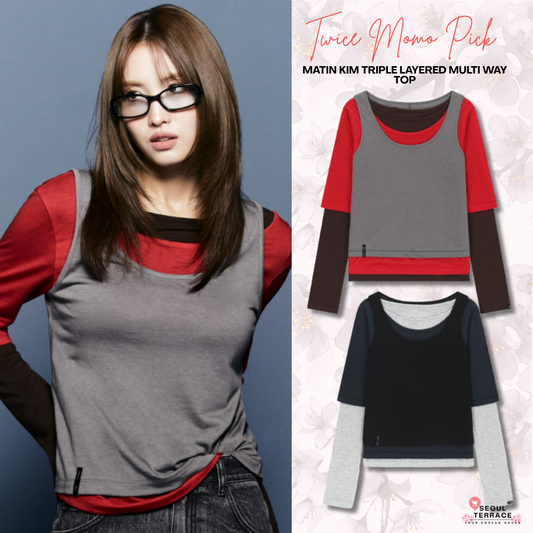 [Twice Momo X Matin Kim 26 Fall Coll.] Triple Layered Multi Way Top