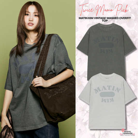 [Twice Momo X Matin Kim 26 Fall Coll.] Vintage Washed Overfit Top