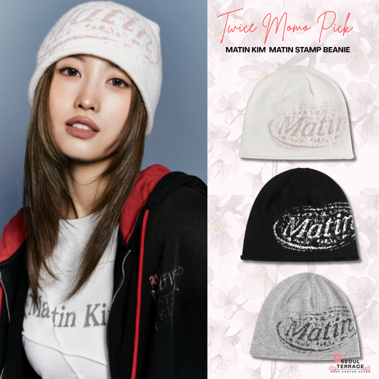 [Twice Momo X Matin Kim 26 Fall Coll.] Matin Stamp Beanie