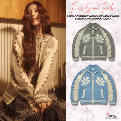 [Twice Sana Pick] 26FW COVERNAT WOMAN Wool Blend Cowichan Cardigan