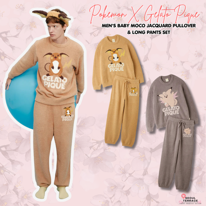 [Pokemon X Gelato Pique] Men's BABY MOCO Jacquard Pullover & Long Pants Set