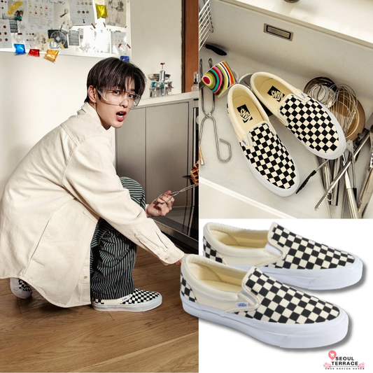 [Cortis X Vans] Premium Slip-On Reissue 98 Checkerboard Shoes_White
