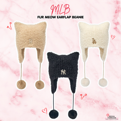 MLB 26FW Fur Meow Earflap Beanie