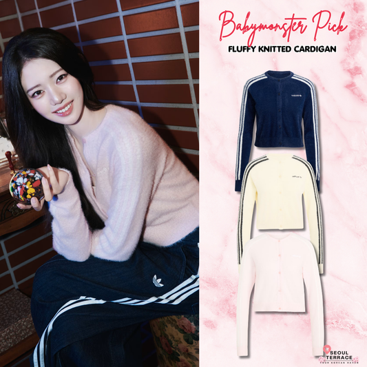 [Babymonster Pick] 26FW Adidas Fluffy Knitted Cardigan