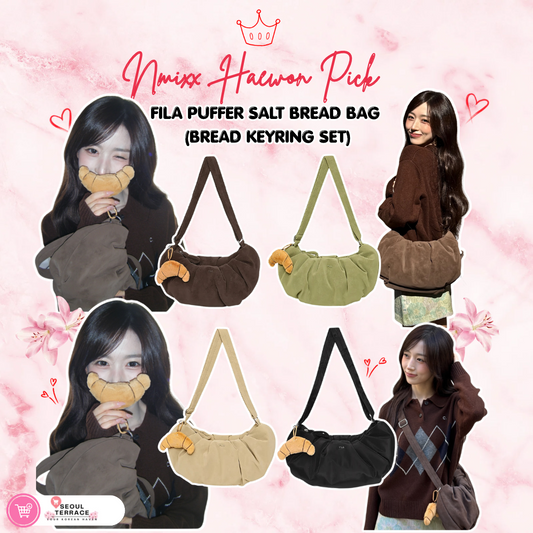 [Nmixx Haewon Pick] Fila Puffer Salt Bread Bag (Bread Keyring Set)