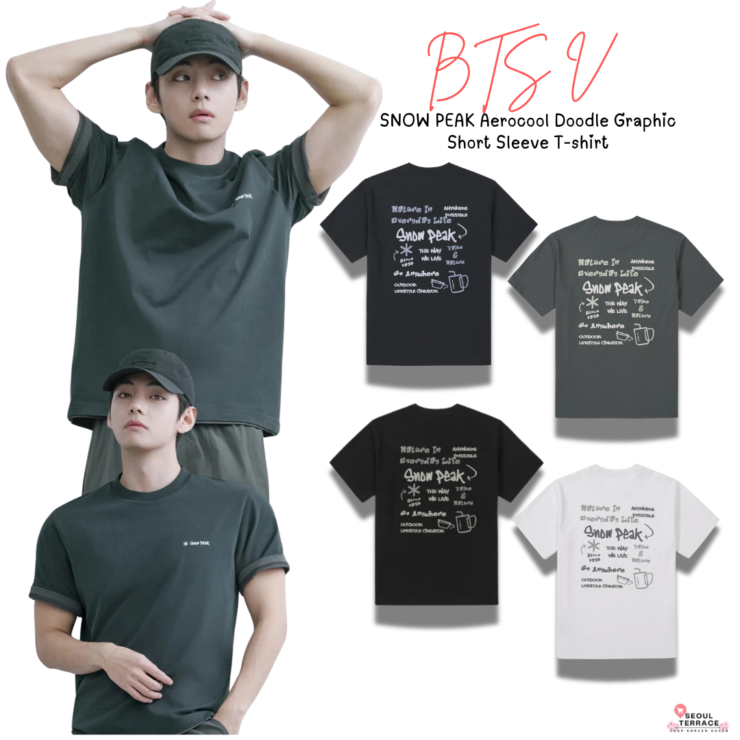 [BTS V Pick] 26SS Snow Peak Aerocool Doodle Graphic Short Sleeve T-shirt